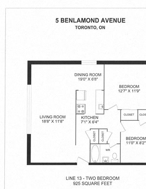2 bedroom, 1 bathroom